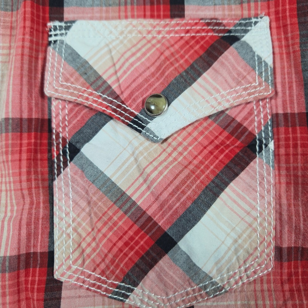 Wrangler 20X Competition Mens Red Plaid Western Pearl Snap Shirt MJC326M Medium - Picture 5 of 12